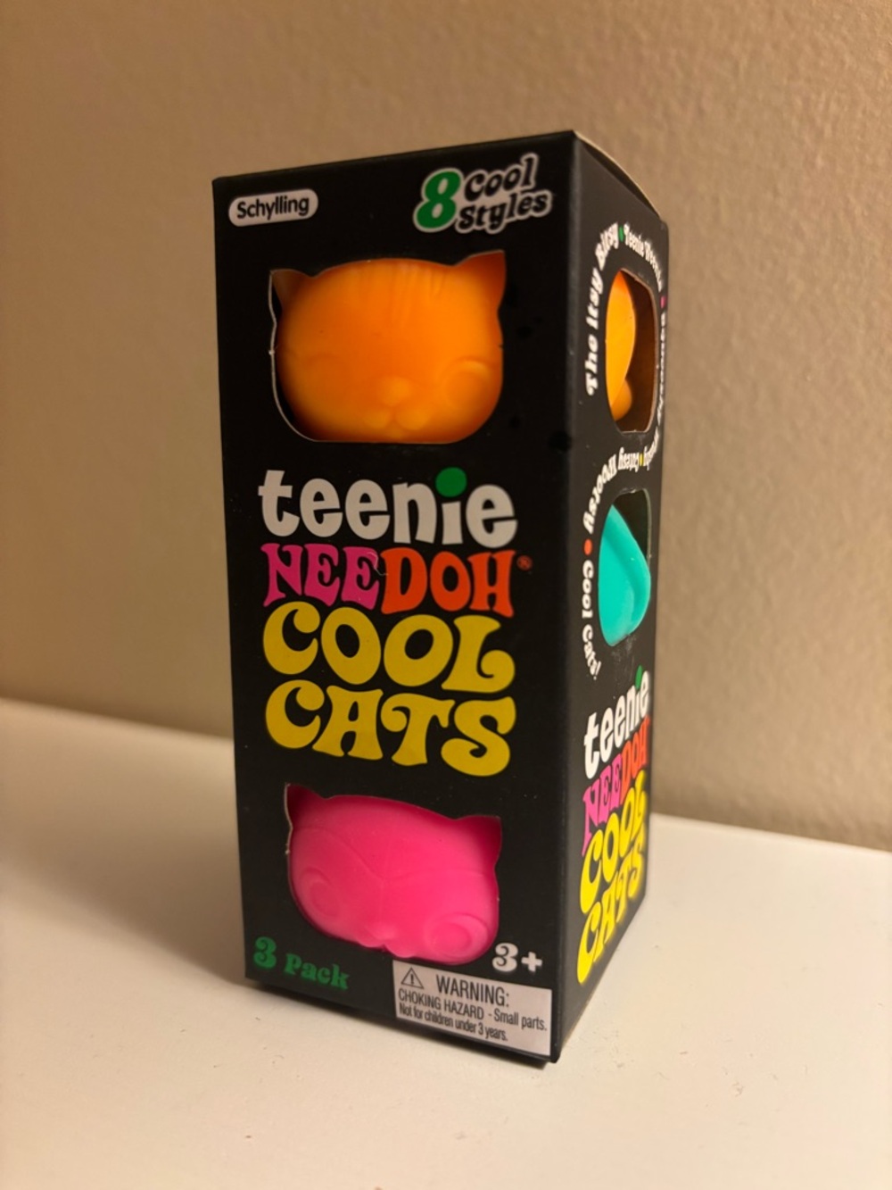 Teenie Needoh Cool Cats 3-Pack Stress Toys - Orange & Pink